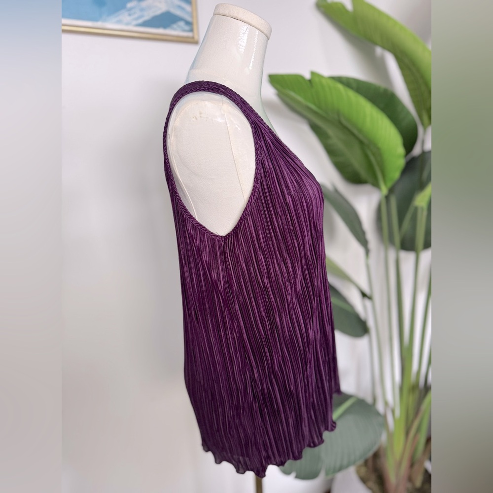 Y2K funky pleated texture Purple Sleeveless Top
